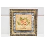 Vtg. Metal & Plaster Painted Fruit Wall Plaque