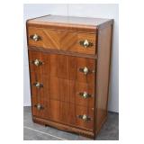 Waterfall 4-Drawer Tall Dresser w/ Metal Pulls