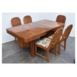 Vintage "English" Dining Table & 5 Chairs