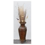 Large Metal Floor Vase 32.5" Tall Spanish