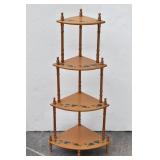 (4) Tiered Wood Corner Shelf 40" Tall