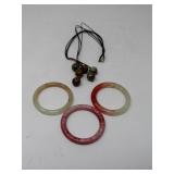 Glass Bangle Bracelets, Necklace