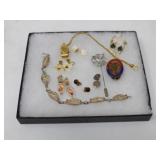 Victory Pin, GF Tiger Eye Earrings,Sterling