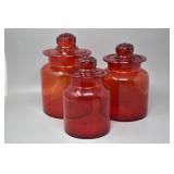 (3) Japan Amberina Red Cannisters