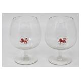 (2) House of Lords Crystal Red Lion Brandy Crafts