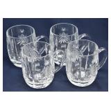 Set of 4 Mikasa Christmas Tree Crystal Coffee Mugs