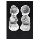 Fenton Frosted Glass Praying Boy & Girl