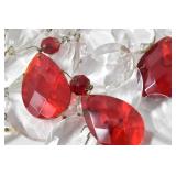 Vintage Ruby Red & Crystal Glass Prisms German