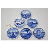 (6) Royal Copenhagen Denmark "Mini" Plates Mermaid
