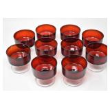 (10) Luminarc Ruby Red Sherbet/Champagne Glasses