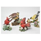 (2) Lefton Japan Porcelain Birds & 2-Lenox