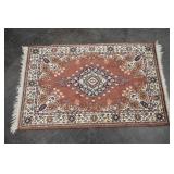 Small Cream & Light Brown Medallion Area Rug