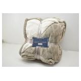 MONTE & JARDIN Queen Velvet Sherpa Blanket NEW