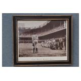 "The Babe Bows Out" Framed Baseball Print