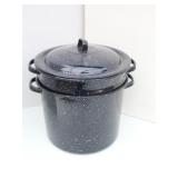 Blue Granite Enamelware Double Boiler 9" Tall