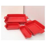 Set of 4 Mason Red Baking Dishes