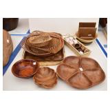 Decorative Baskets, Wood Serving Trays, Bowls