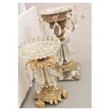 Drop Crystal & Brass Candle Holders