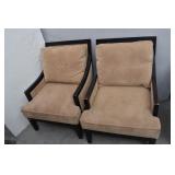 Pair of Corduroy Pillow Back Accent Chairs