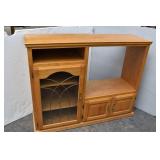Media Center Cabinet with Leaded Glass Door