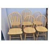 (6) Solid Wood Windsor Casual Dining Chairs