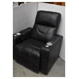 Faux Leather Power Recliner w Cup Holders &..
