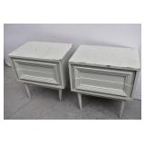 Pair of Mid Century Painted Side tables w/ Drawers