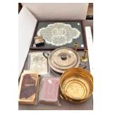 Old books, Brass Bowl, Silver Server, Candle