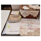 Vintage Picnic Basket w/Linens