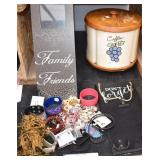 Bargain Lot: Jewelry, Canister & Wall Plaques