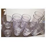 Plastic Water Jug & 12 Drinking Glasses