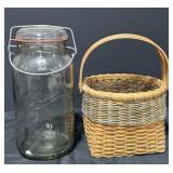 Large glass ball jar/basket
