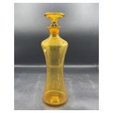 MCM large 12ï¿½ large art glass bottle/stopper
