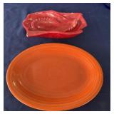Mid-century ashtray chipped/Fiesta plate