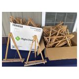 Large amount of wooden painting easels