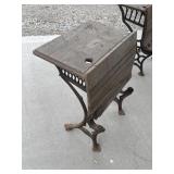 Antique wooden school desk missing seat