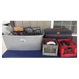 Castor wheels, luggage, plastic tote,