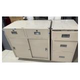 Vintage two-piece metal filing cabinets