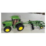 John Deere toy, tractor and disk