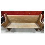 73ï¿½ wide wooden church bench