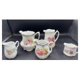 Antique rose pattern, creamers