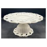 Fostoria Monroe white milk glass cake stand