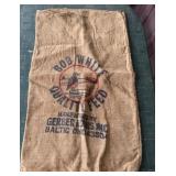 Vintage Bob, White burlap Baltic, Ohio feed sack