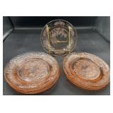 Pink depression, 6 inch bread plates set of 8