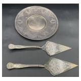 Vintage Wedding Cake servers & plate