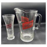 Schlitz beer pitcher & glass