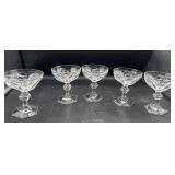 Heisey set of 5 tall sherbets