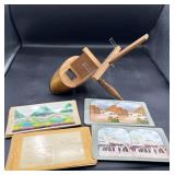 Antique stereo tech viewer with cards