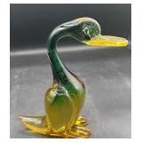 Murano 1960'sArt glass duck 7.5 inch tall