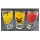 MCM flower drinking glasses